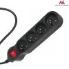 Maclean Listwa zasilająca 4g 3m MCE181 2300W Czarna